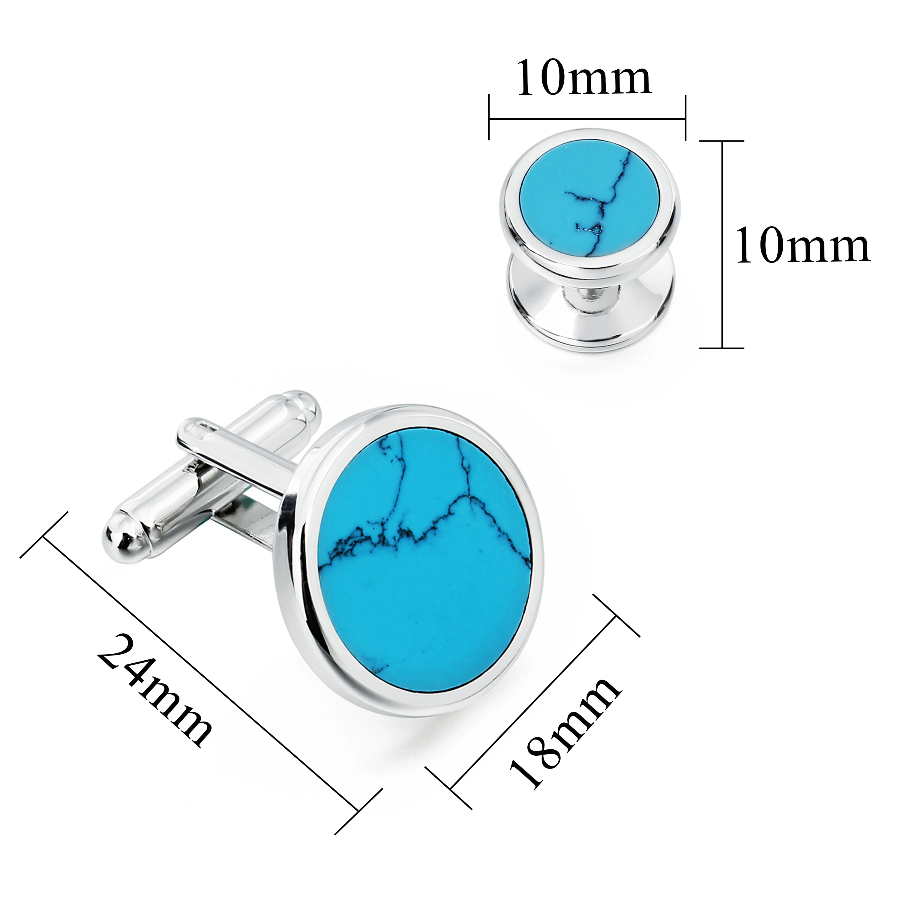 Diamday Roestvrijstalen Zwarte Ronde Retro Smoking Manchetknopen voor Mannen - Klassieke Toon Set met Overhemd Pak Knoop en Kleding Studs - Bruiloft, Zakelijk, Afstuderen Cadeau Accessoires, Roestvrij