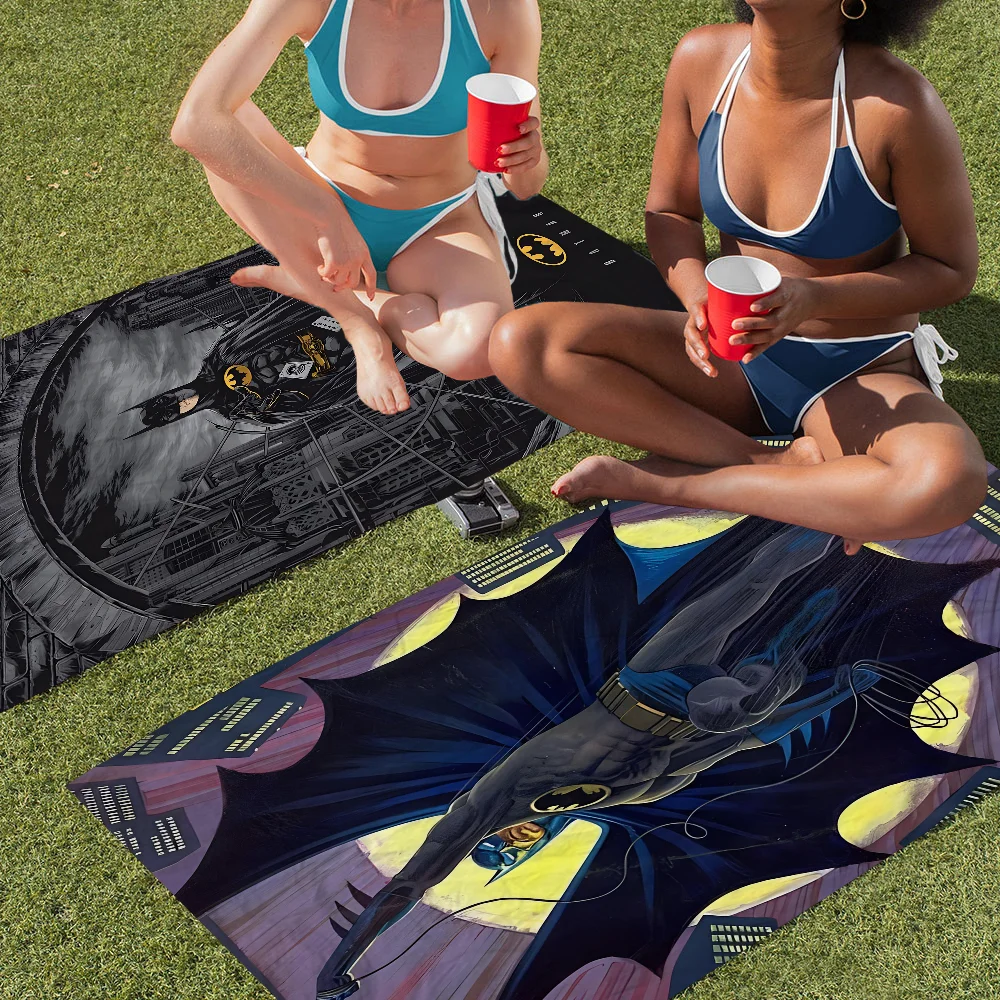 Cartoon B-BatmanS Microfiber Beach Towel Absorbent Quick Dry Soft Yoga Swimming Resort Mountain Climbing Towel 3