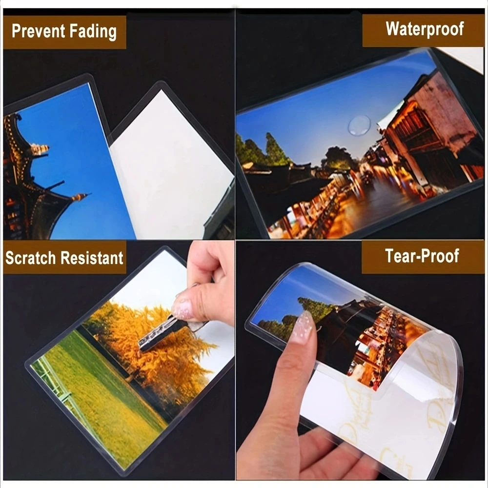 100PCS 70 Mic 2R 3R 4R 5R 열 라미네이팅 필름 PET 사진/파일/카드/그림 라미네이션 파우치 라미네이터 핫 라미네이터 필름