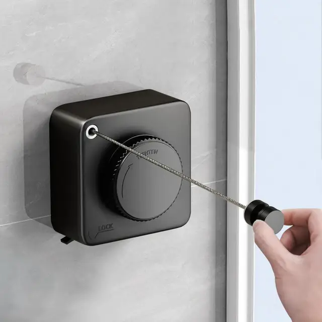 Tendedero retráctil de montaje en pared para ropa, alambre de acero  inoxidable resistente ajustable, línea de secado de ropa para lavandería,  4,2 M - AliExpress