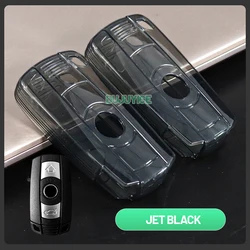 Crystal Clear TPU Car Key Cover Protector Shell - Sleek Auto Accessory (Black(BMW - F Style))
