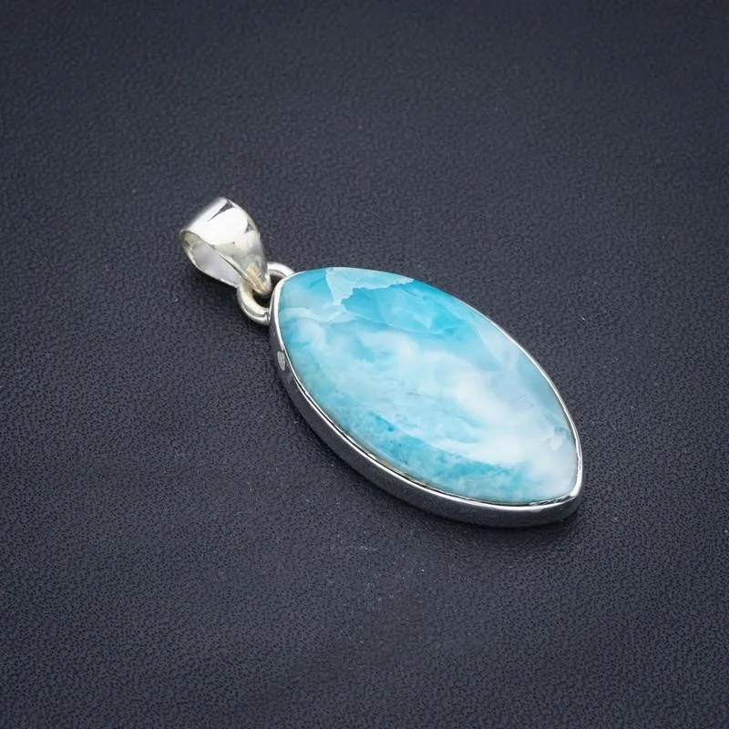

StarGems Larimar ручной работы 925 пробы серебряный кулон 1,5 "F3392