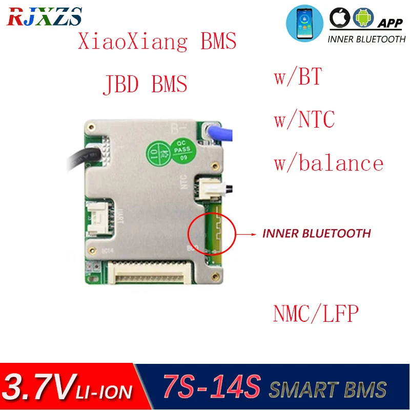 

XiaoXiang BMS 7S to 14S 30A/40A/50A Li-ion JBD BMS Support NMC / LFP Battery