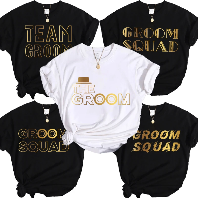

Groom Squad Best Man T-shirt Team EVG Future Groom Fashion Graphic Tshirt Single Farewell Bachelor Stag Party Tees Wedding Tops