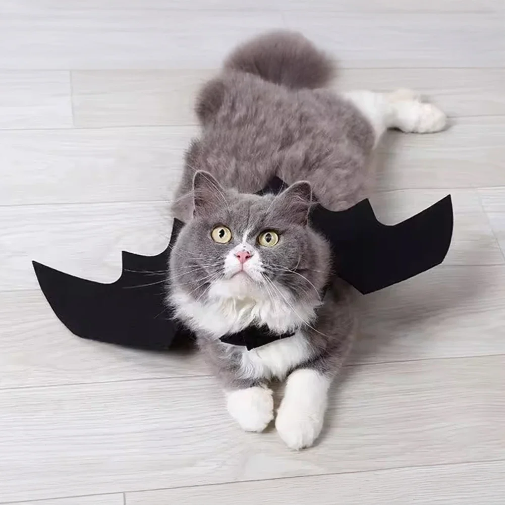Cute Pet Halloween Cosplay Costume Set Bat Horn Dog Cat Vampire Horn Party Costume Props Suitable for Cats Big Dogs Accessories