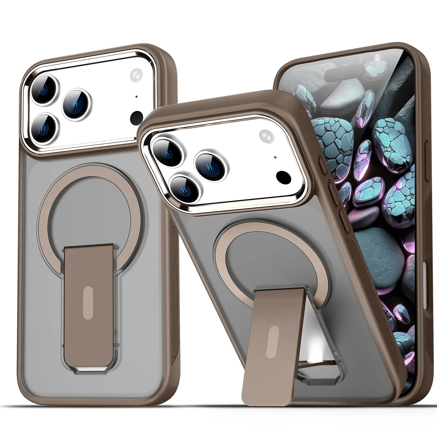 Desert Gold Magnetic Folding Phone Case with MagSafe-Compatible Charging - Hard Back Cover