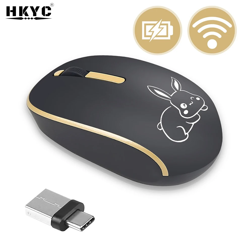 

Мышь Компьютерная HKYC Беспроводная Бесшумная, 2,4 ГГц, USB Type-C