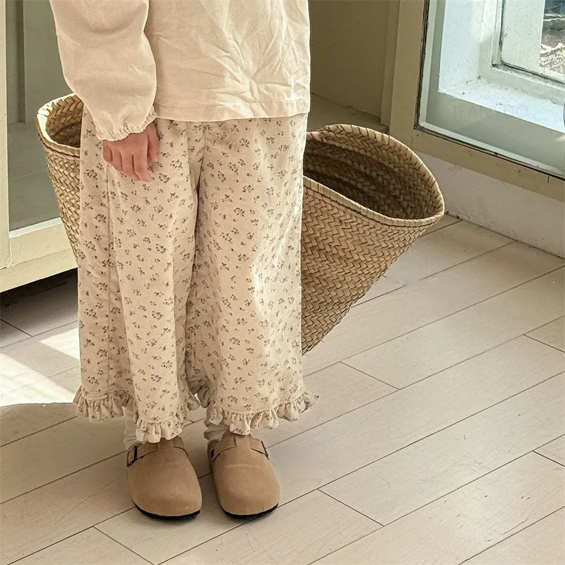 2025 ربيع جديد طفل الفتيات بنطال ذو قصة أرجل واسعة...