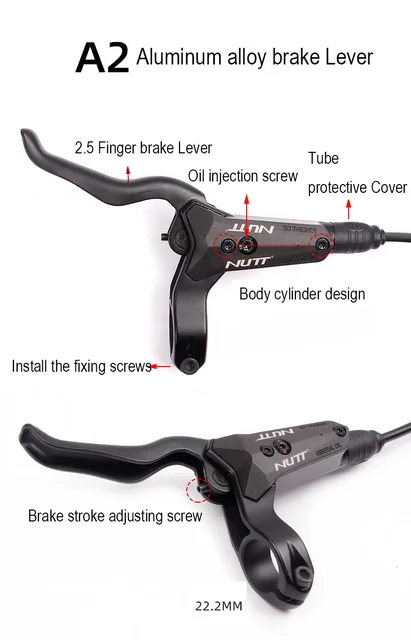 NUTT MTB Bike Hydraulic Clamp Disc Brake 800/1400mm Bike Oil pressure Brake Bicycle  Mountain Bike Parts Update Set 5