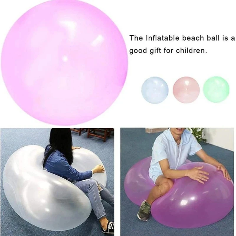 Fun Summer Reusable Transparent Inflatable Ball Balloon Outdoor Toys Soft Air Water Filled Bubble Party Kid Game Gift - 40/70CM 6