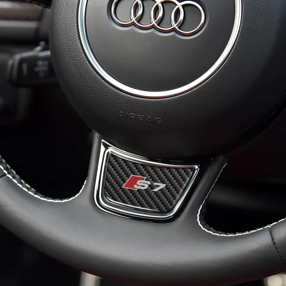 Premium Aluminium Alloy Steering Wheel Sticker Emblem Valve Cap with SLine RS Logo