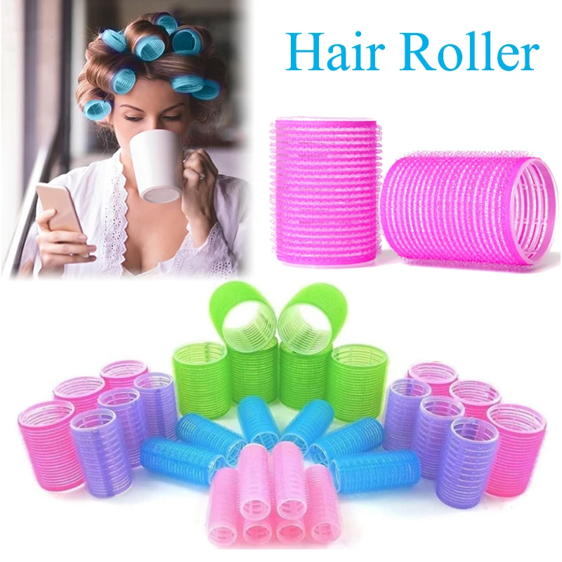 Self Grip Hair Rollers 6Pcs Magic Hair Curlers Set Salon Hairdressing Heatless Curling DIY Hairstyle Tools for Women Girl