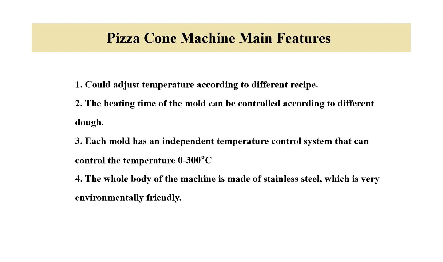 Description Picture 4 of itemPizza Cone Machine Commercial Temperature-Controlled Umbrella Shape Forming Pizza Maker For Pizza Parlour