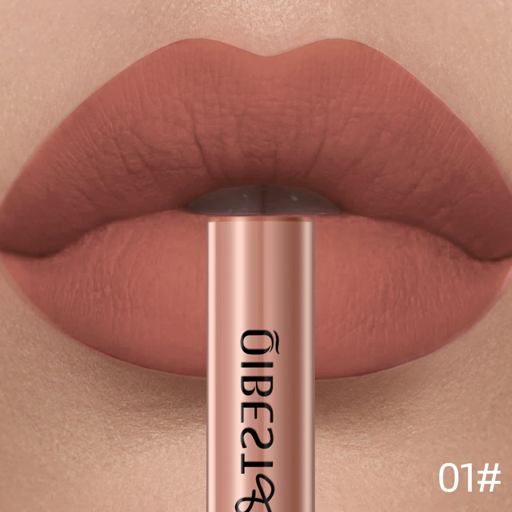 Velvet Matte Nude Waterproof Lip Gloss – Long-Lasting Pigmented Lip Tint