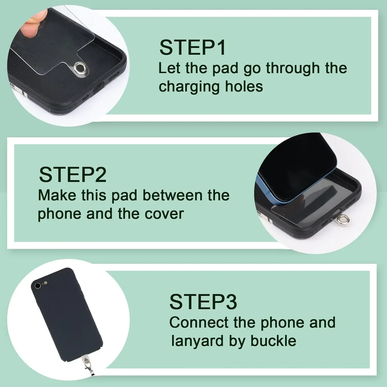 1-10PCS Transparent Patch Clip Mobile Phone Hanging Cord Clip Lanyard Tab Anti Lost Replacement Lanyards Strap Patch Tether Tabs