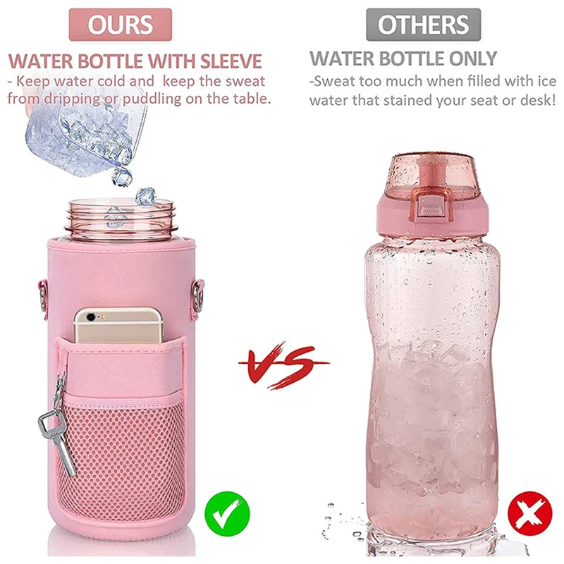 2 Liter Large Capacity Water Covers Bag Portable Travel Bottles