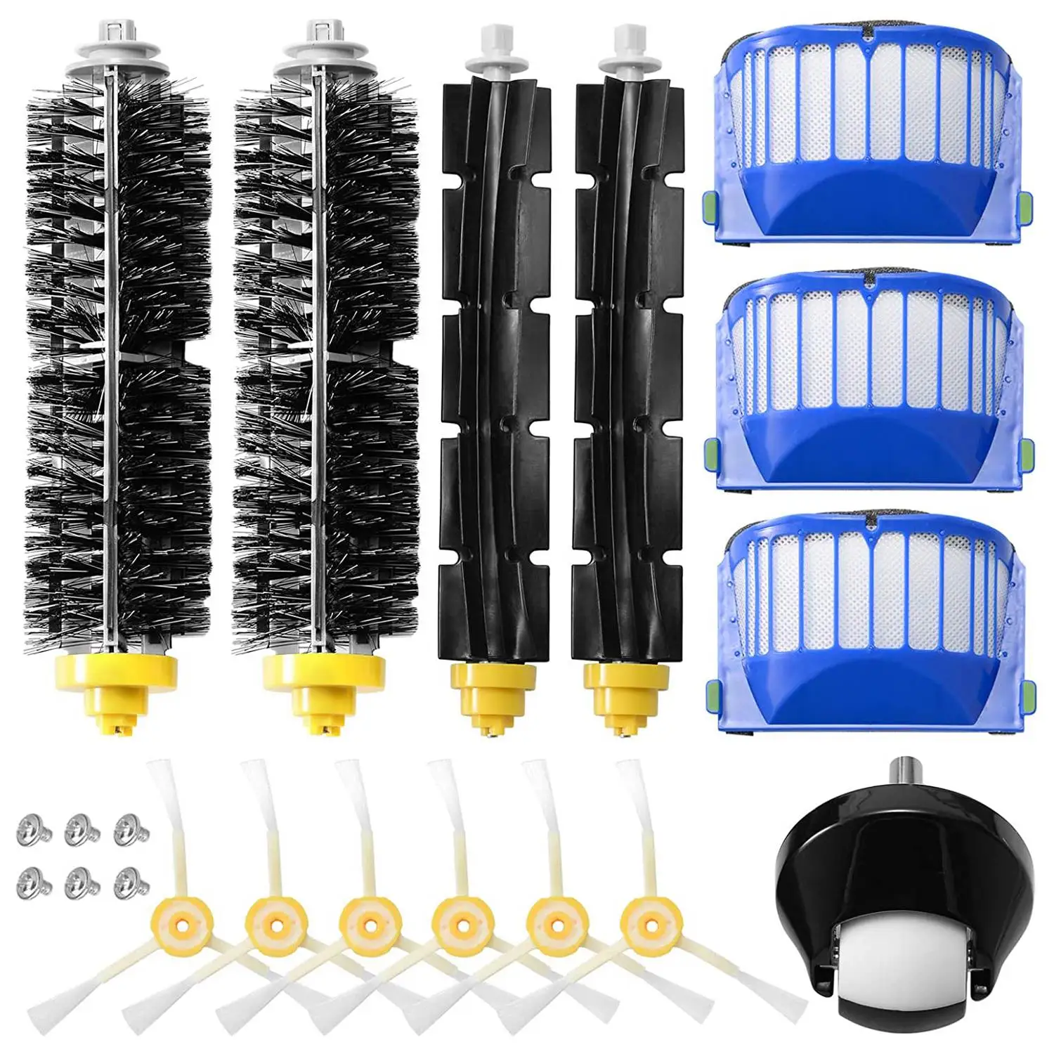 

Main Side Brush Hepa Filter for Roomba 600 Series 605 606 610 615 620 625 630 632 639 650 660 671 675 681 696 Parts