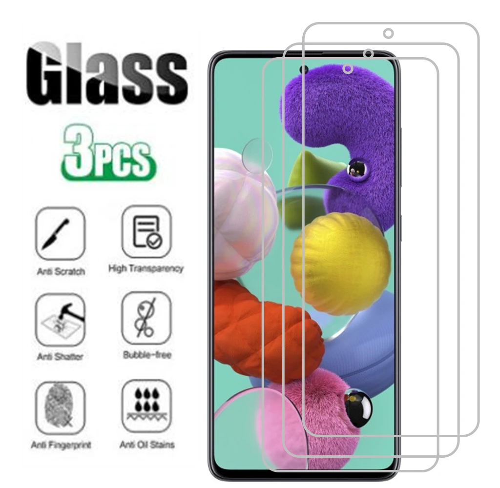 

3Pcs Tempered Glass For Samsung A51 A71 A50 A30 a 51 a31 a21s Glass Screen Protective For Samsung Galaxy A71 A51 Glass