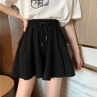 MEXZT 5Xl Summer Shorts Skirts Women Elastic High Waist Casual Wide Leg Shorts Korean A Line Loose Mini Skirt Black Short Pants - Image 3