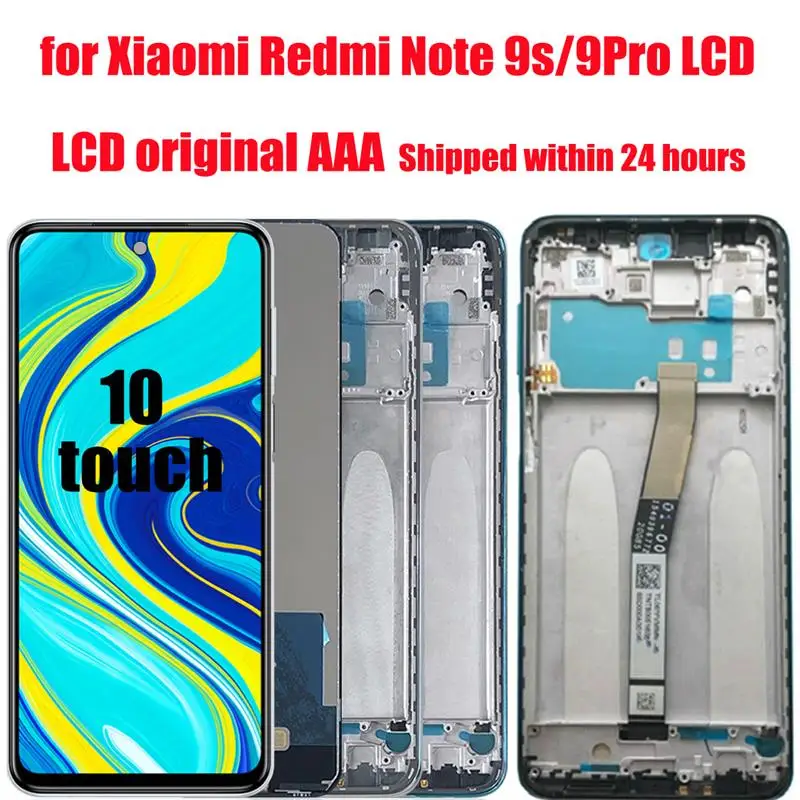 

ЖК-дисплей для Xiaomi Redmi Note 9 pro, оригинальный ЖК-дисплей для Xiaomi Redmi Note 9 pro MAX, установка рамы