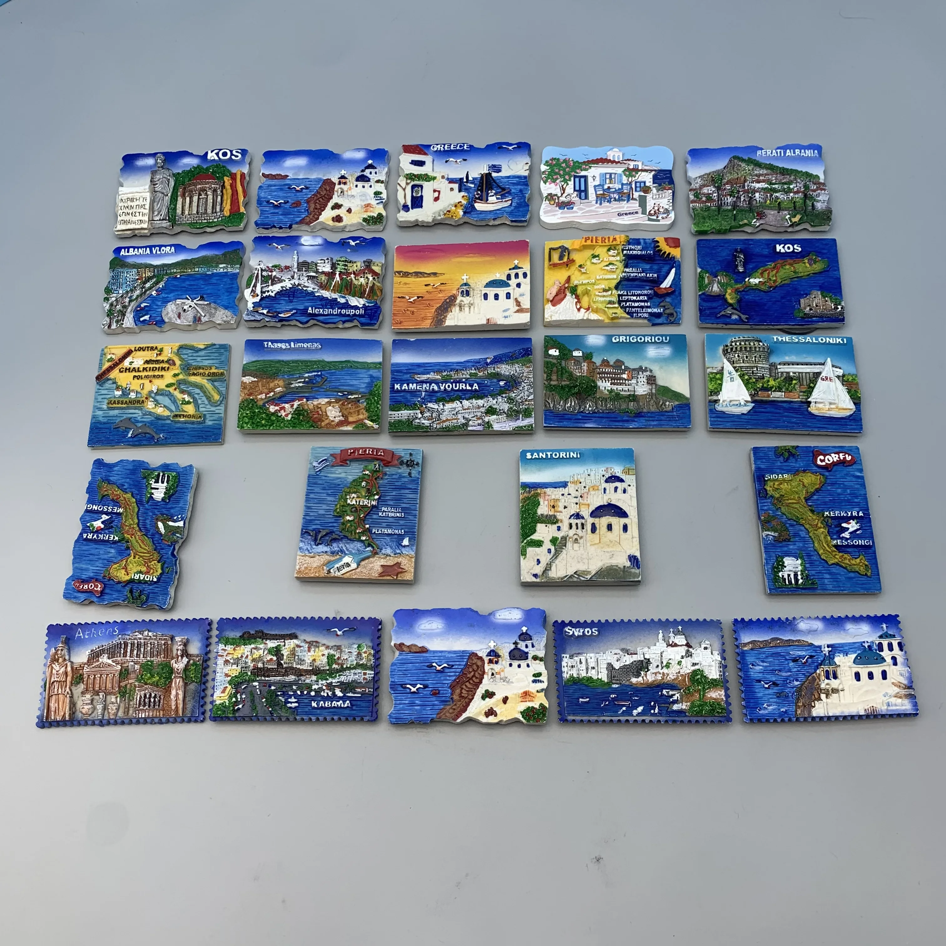 Europe Greece Mykonos Samos Natplion Tourist Souvenirs Refrigerator Magnetic Stickers Travel collection Gift