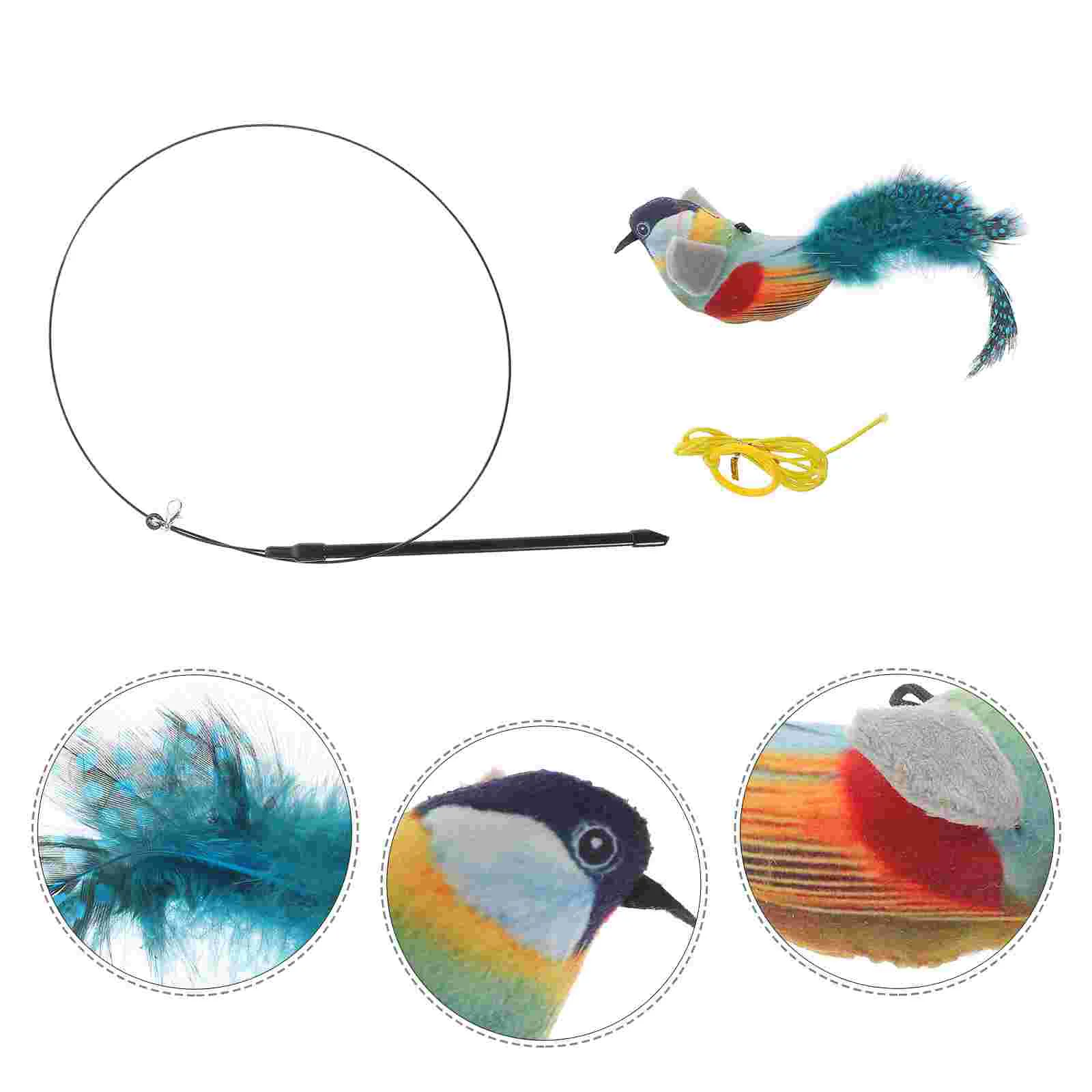 

Cat Funny Stick Toy Wand Multifunctional Interactive Kitten Toys for Indoor Cats Sound Wands Bird Teasing