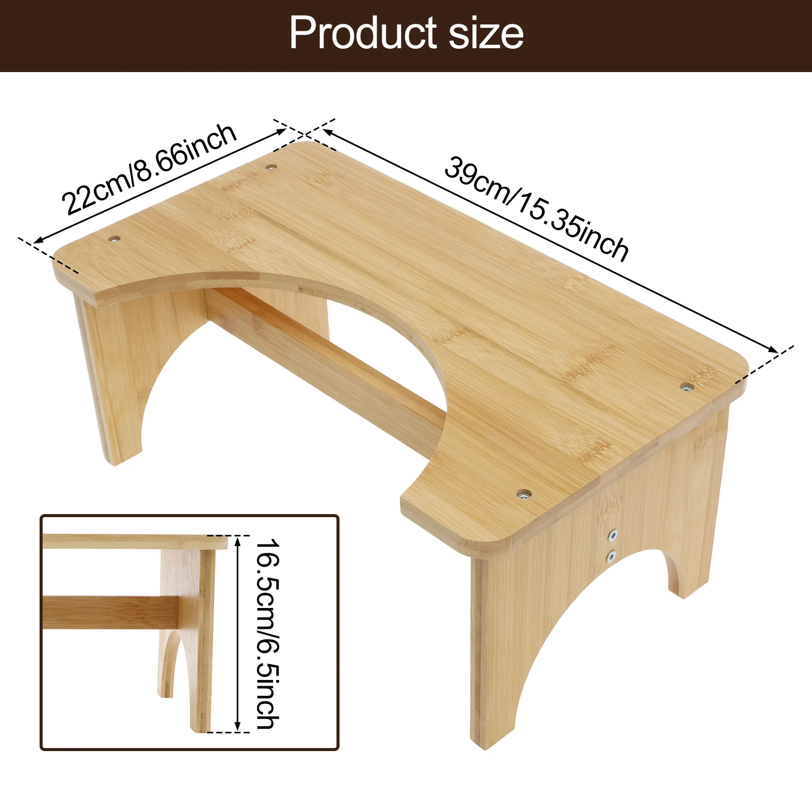 Wooden Toilet Stool Anti Slip Bathroom Helper