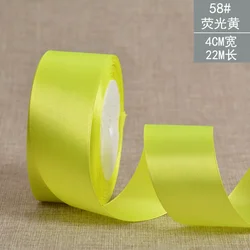 Premium Silk Satin Ribbon Roll for Crafts and Decorative Use, Multiple Width Options Available (Neon Yellow)