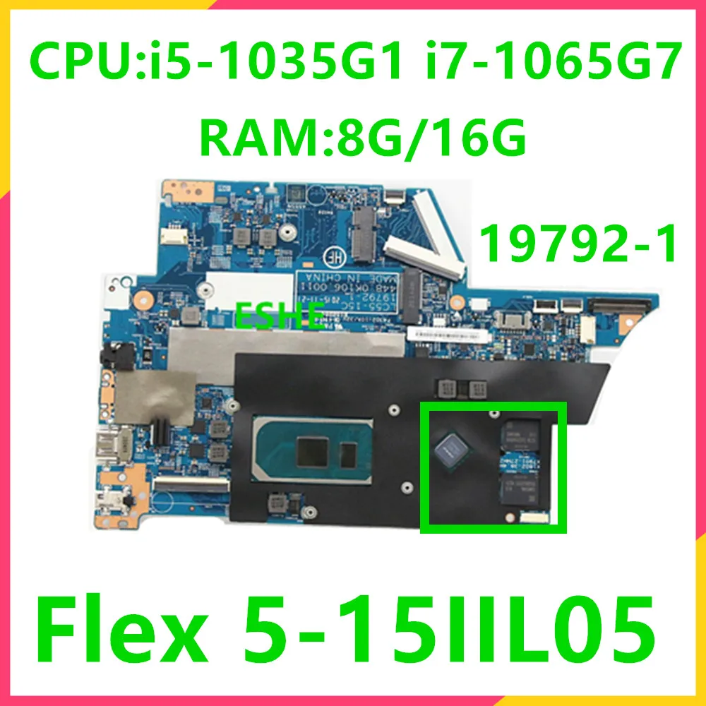 Per Lenovo Ideapad Flex 5-15Iil05 Scheda Madre Del Computer Portatile Muslimex Con I5 I7 10Th Gen Cpu Ram 8Gb/16G Lc55-15C 19792-1