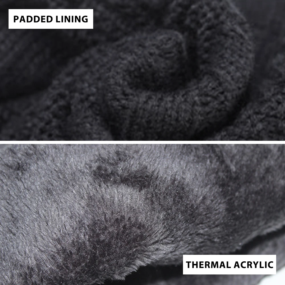 3Pcs Men's Hat Scarf Gloves Set Warm Beanie Fleece Lining Scarf Touchscreen Gloves Fashion Winter Knitted Mittens for Men Women winter hat,winter accessories,knitted hat scarf set