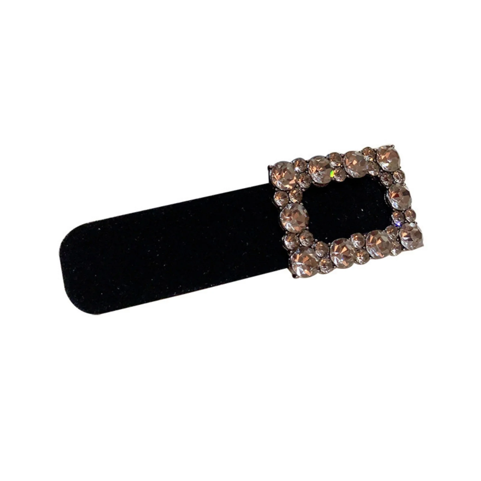 2-teiliges Haarspangen-Set aus schwarzem Samt, rauchiges Strass-Dekor, ovale Haar-Accessoires für Frauen, stilvolle Party-Dekoration für den täglichen Gebrauch – Detail 8