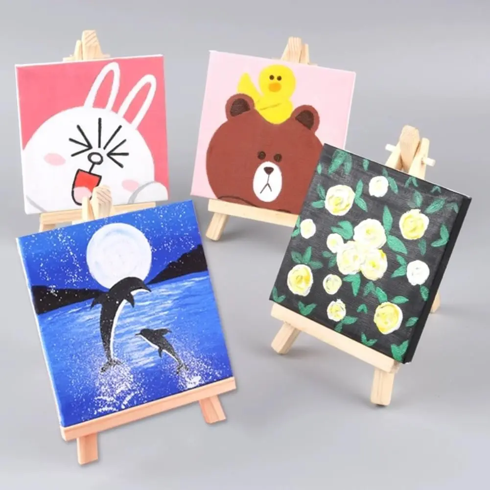 1Pcs Wood Mini Easel Frame Desktop Triangle Display Stand Wedding Table Card Stand Holder Children Painting Craft Artist Tripod
