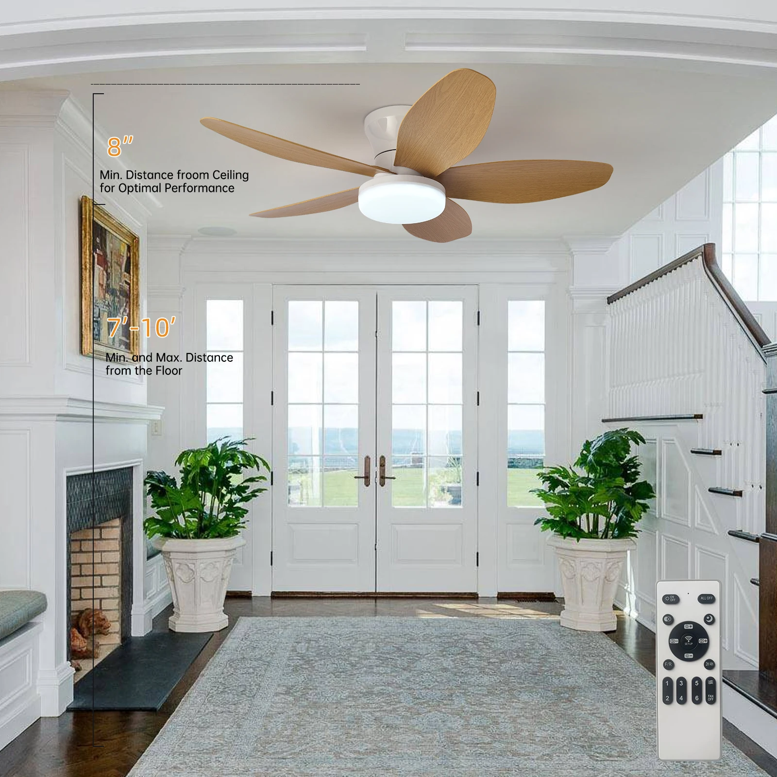 34.6Inch Low Floor Ceiling Fan Light Modern ABS Blade DC Remote Control Led Fan Lights Restaurant The bedroom ceiling fan,led ceiling fan lights,led fan light