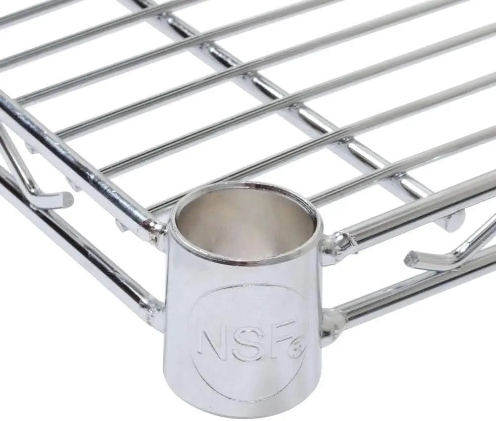 24" Deep x 48" Wide x 54" High 4 Tier Chrome Wire Shelving Kit | NSF Commercial Storage Rack Unit 3