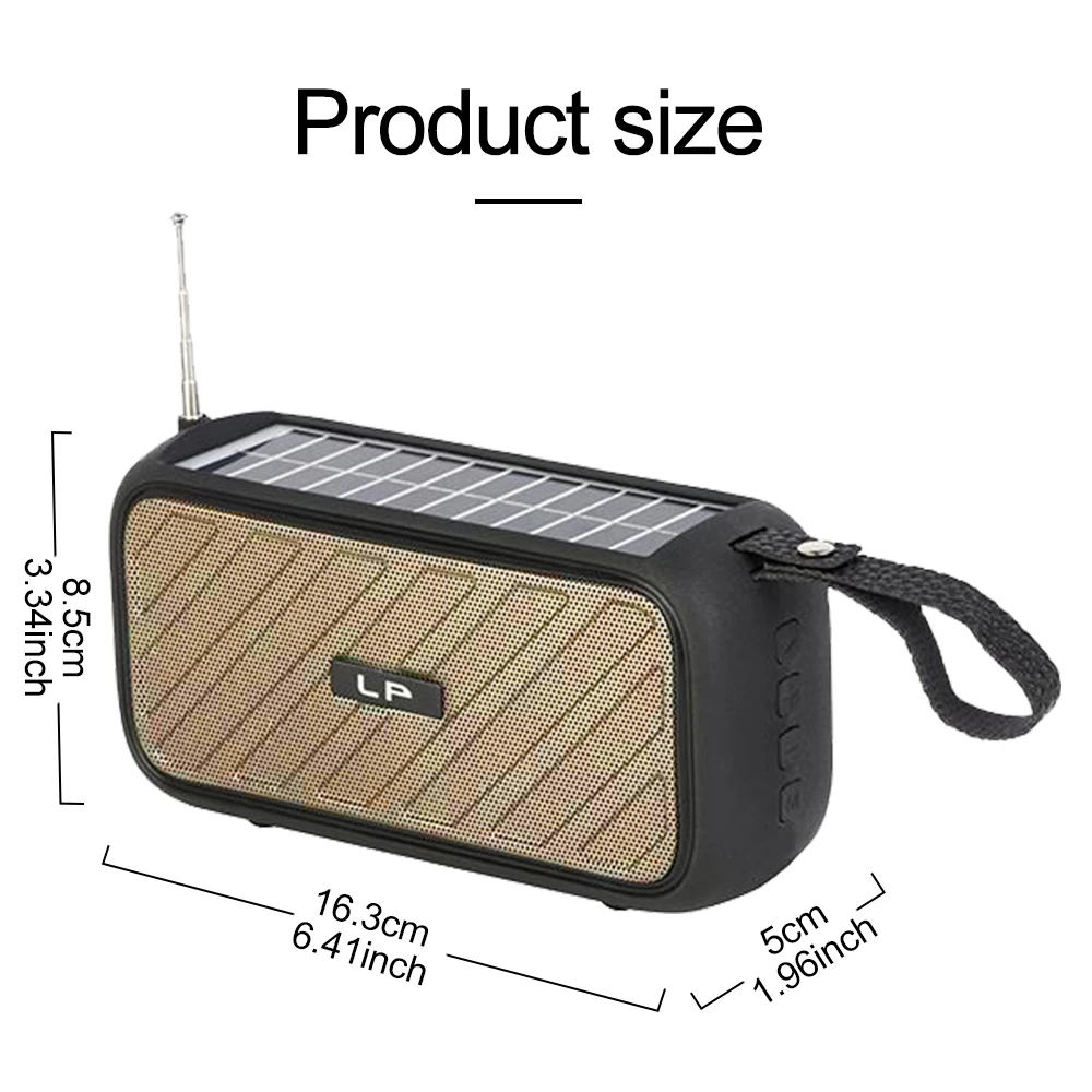 Bluetooth Speaker Portable Indoor And Outdoor Solar Powered Desktop