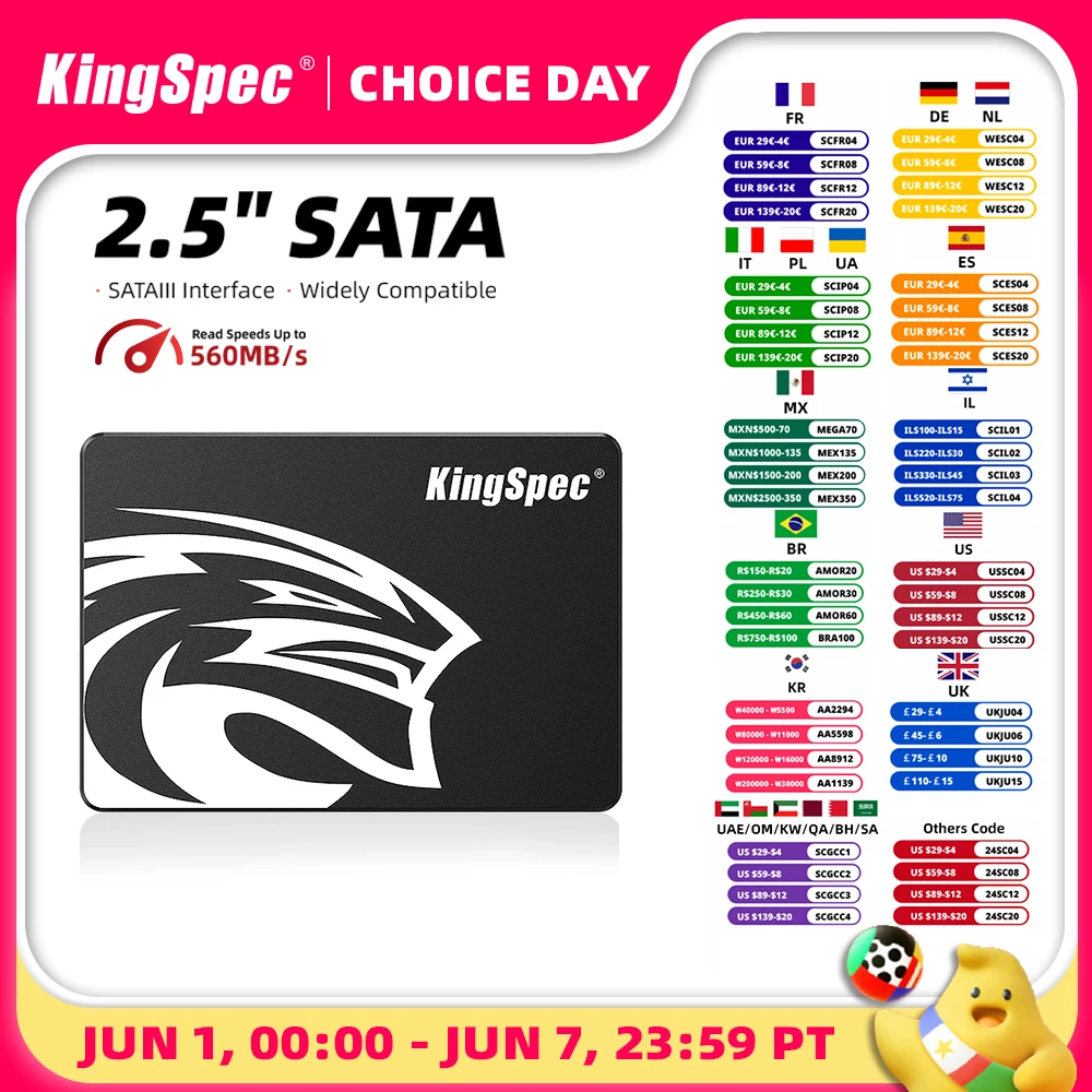 KingSpec SATA SSD Hard Drive 128gb 256gb 512gb 1TB SATA3 Disks Laptop Internal Hard Drive HDD Hard Disk for PC