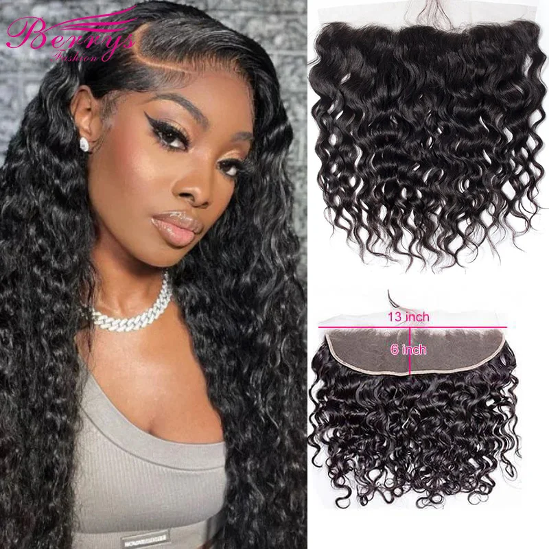 

Water Wave 13x6 HD Lace Frontals Brazilian 13x4 Small Knot Natural Hairline 4x4 Virgin Hair Extensions Transparent Lace Frontal