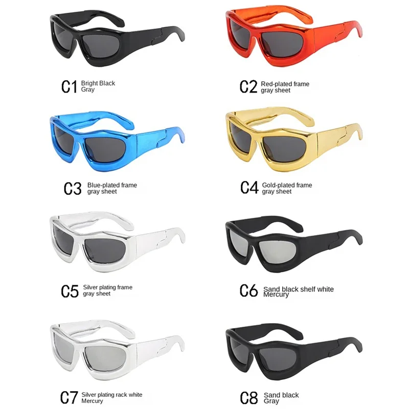 Hot Selling Trendy Men Cycling Climbing Glasses Girlsfashionable Sunglasse High-end Silver Sunglasses Y2K Square SunglassesUV400