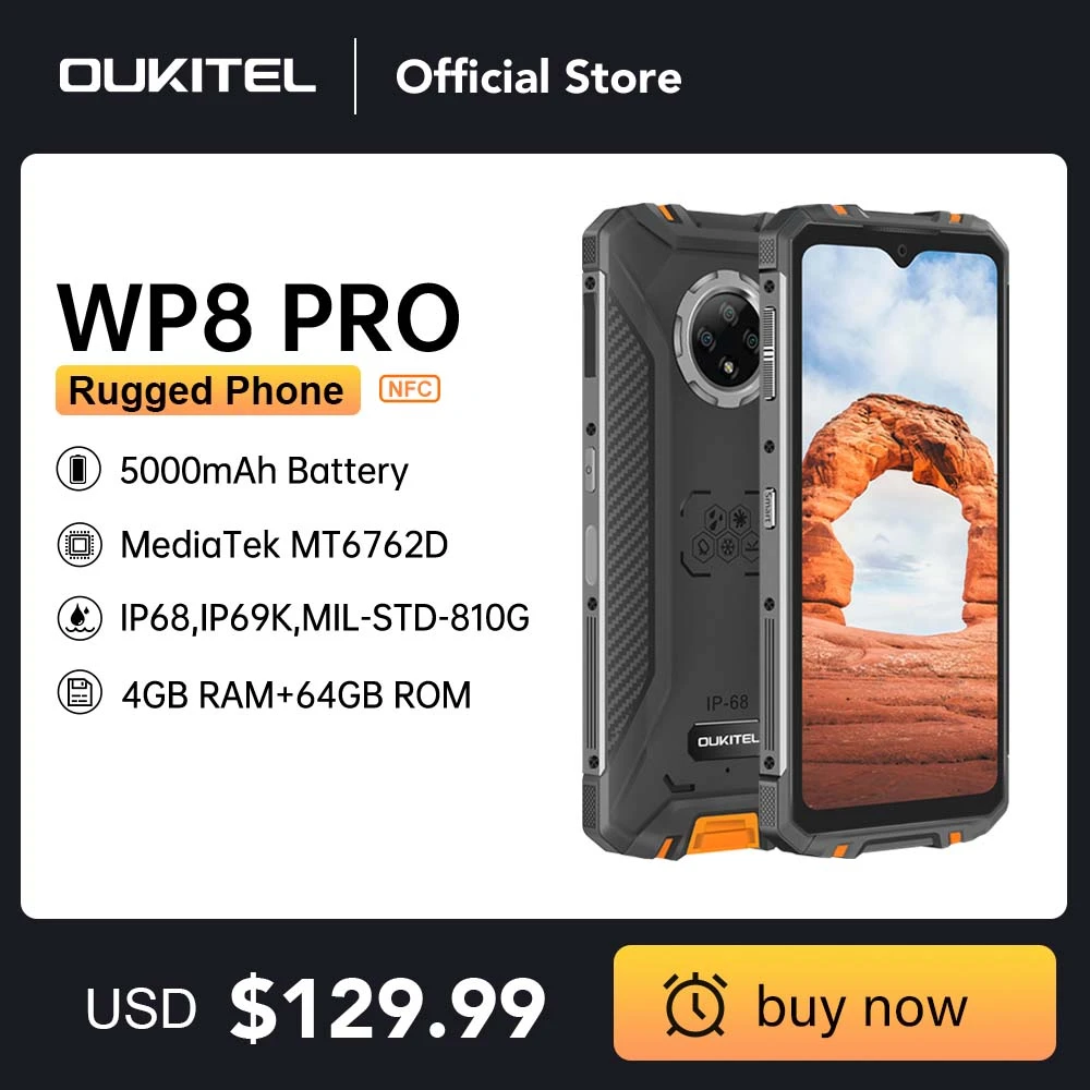 OUKITEL WP8 Pro Rugged 4G Smartphone 4GB 64GB 5000mAh Octa Core Mobile Phone  NFC 16MP Triple Camera 6.49'' Android10 Smart Phone|Cellphones| - AliExpress