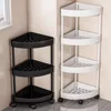 3/4/5 Tier Storage Shelf Rolling Cart Gap Storage Rack Movable Bathroom Corner Triangle Shelf Floor-standing Story StorageRacks 1