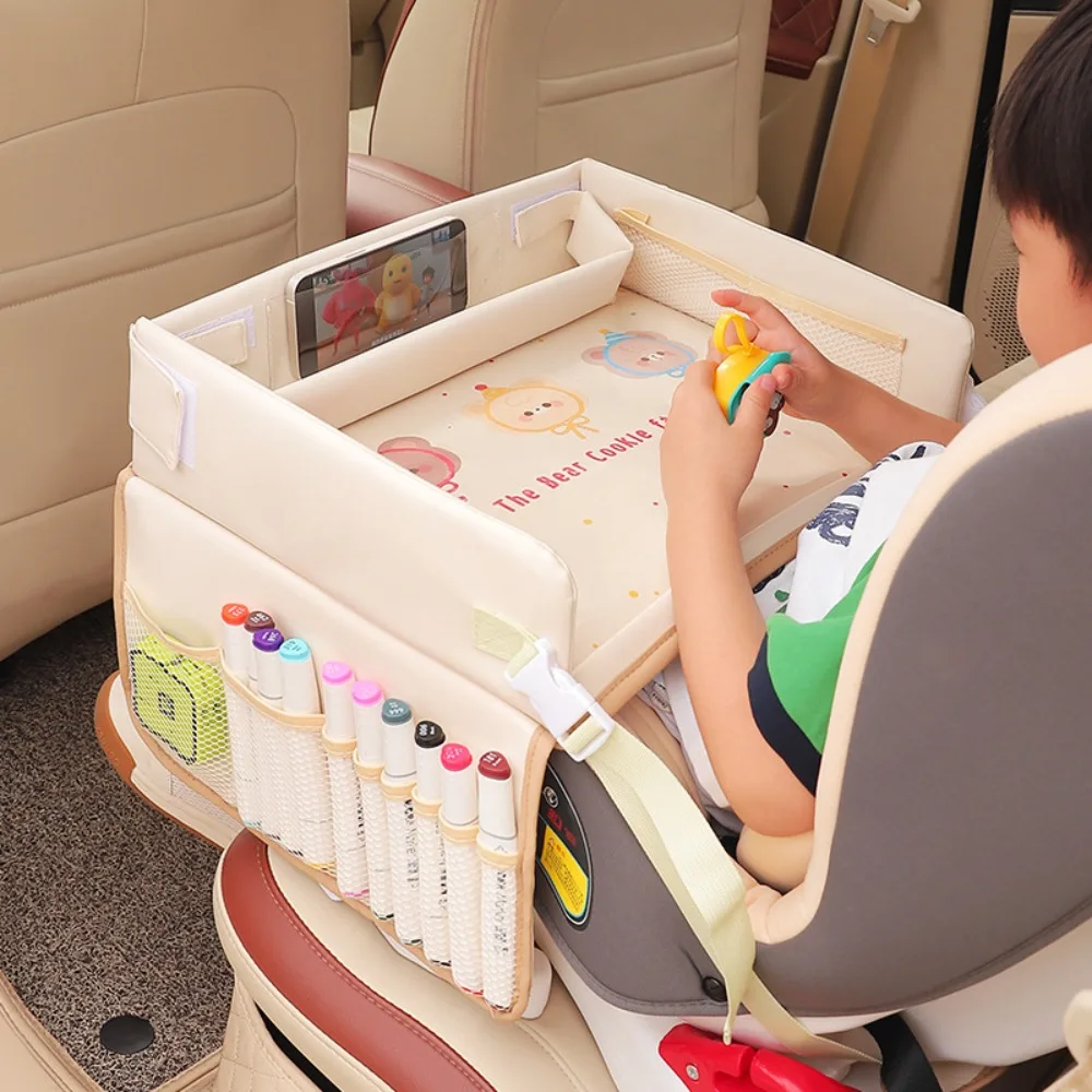 접이식 방수 자동차 시트 수납함,  장난감 및 식사 트레이 겸용 다기능