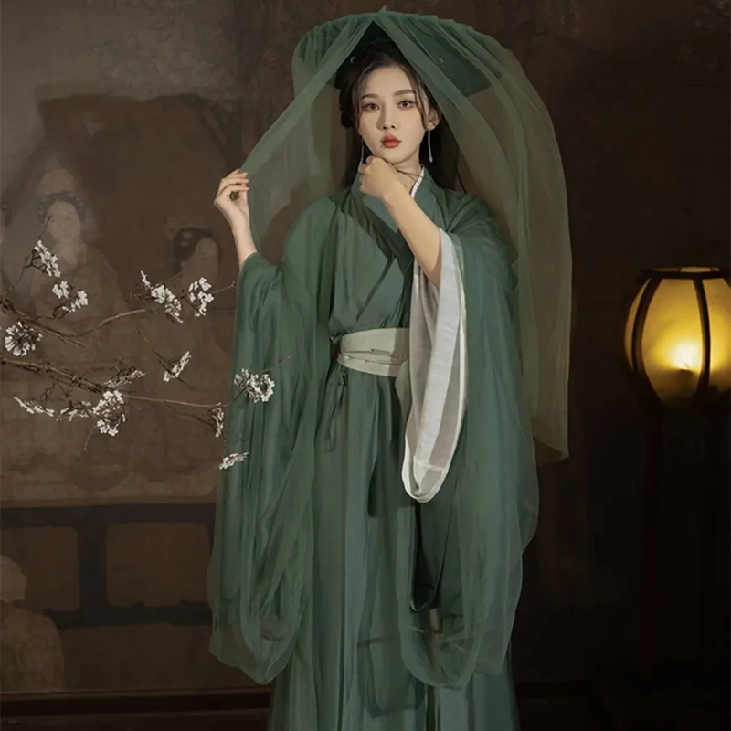 Original Hanfu Costume for Women, Cheongfu Costume, Chinese Antique, Big Sleeve Shirt, Loose, Sweet Hanfu, Evening Dresses