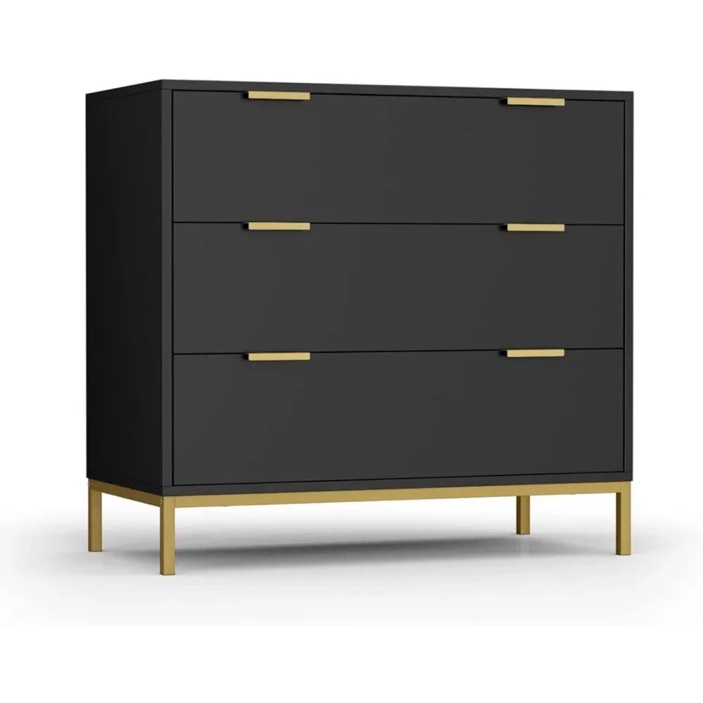 

3 Drawer Dresser With Spacious Storage Modern Wood Chest of Drawers for Bedroom Living Room Hallway H0073 Dressing Table Closet