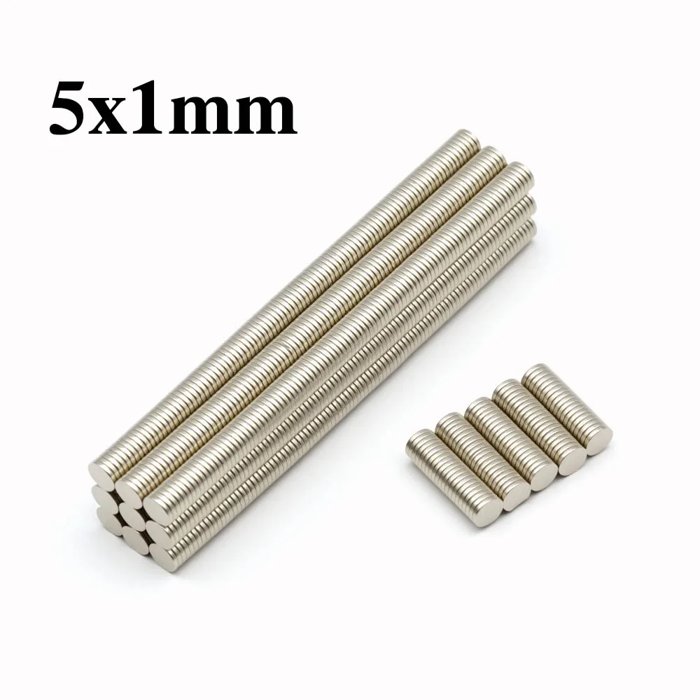 5 x 1 mm superstarker runder Magnet Neodym-Magnet NdfeB N35, starker Permanentmagnet imanes Kühlschrankmagnet – Detail 1