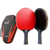 6 Star Table Tennis Racket 2PCS Professional Ping Pong Racket Set Pimples-in Rubber Hight Quality Blade Bat Paddle with Bag