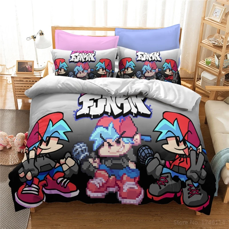 

Friday Night Funkin Bedding Set Queen King Size Duvet Cover Set Soft Comforter Cover & Pillowcase Home Textile Bedclothes Gift