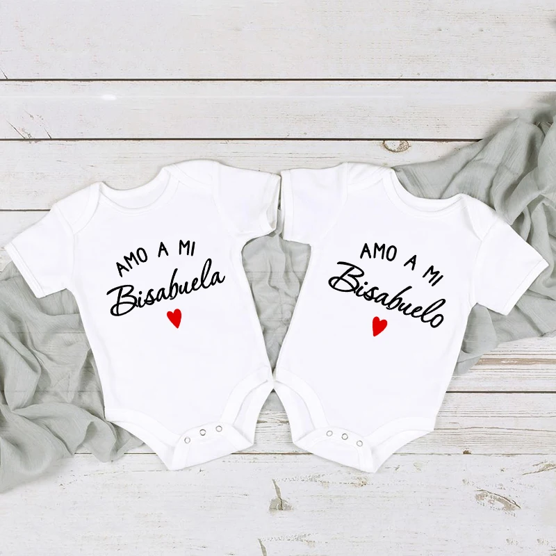 

Baby Clothes I Love My Great Grandma / Grandpa Newborn Baby Bodysuits Funny Boy Girl Short Sleeve Jumpsuit Cute Gift Baby Girls