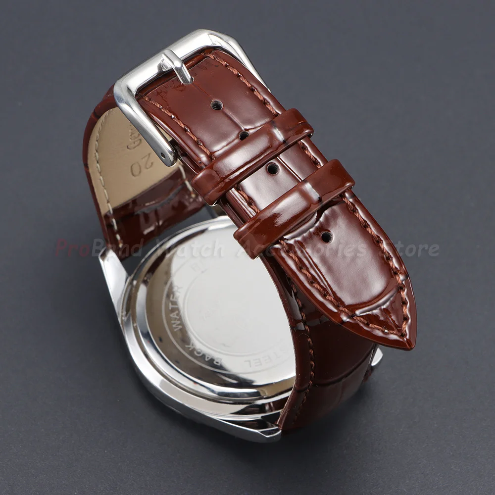Premium Shiny Leather Watch Strap Replacement Bracelet