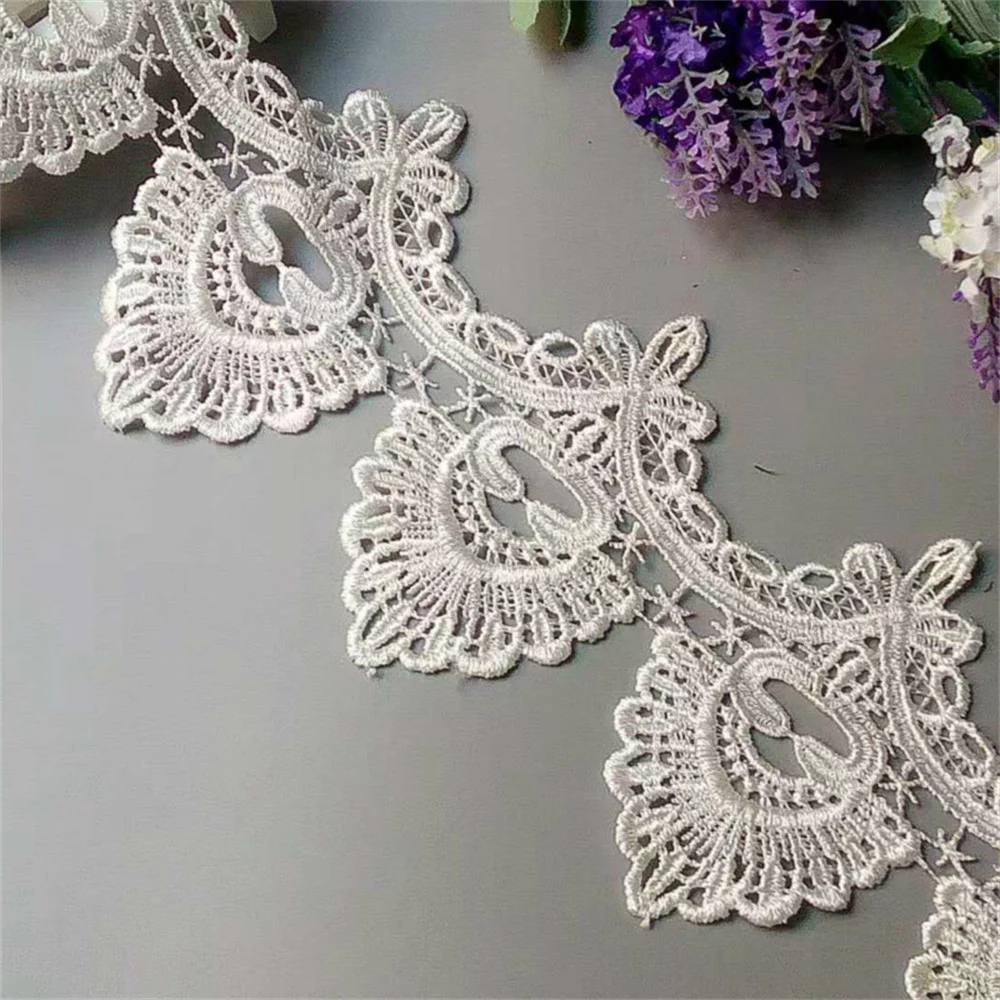 

2 yards White 12 cm Lace Ribbon Trim Applique for Costumes Dresses Trimmings Lace Fabric Embroidery Strip Sewing New