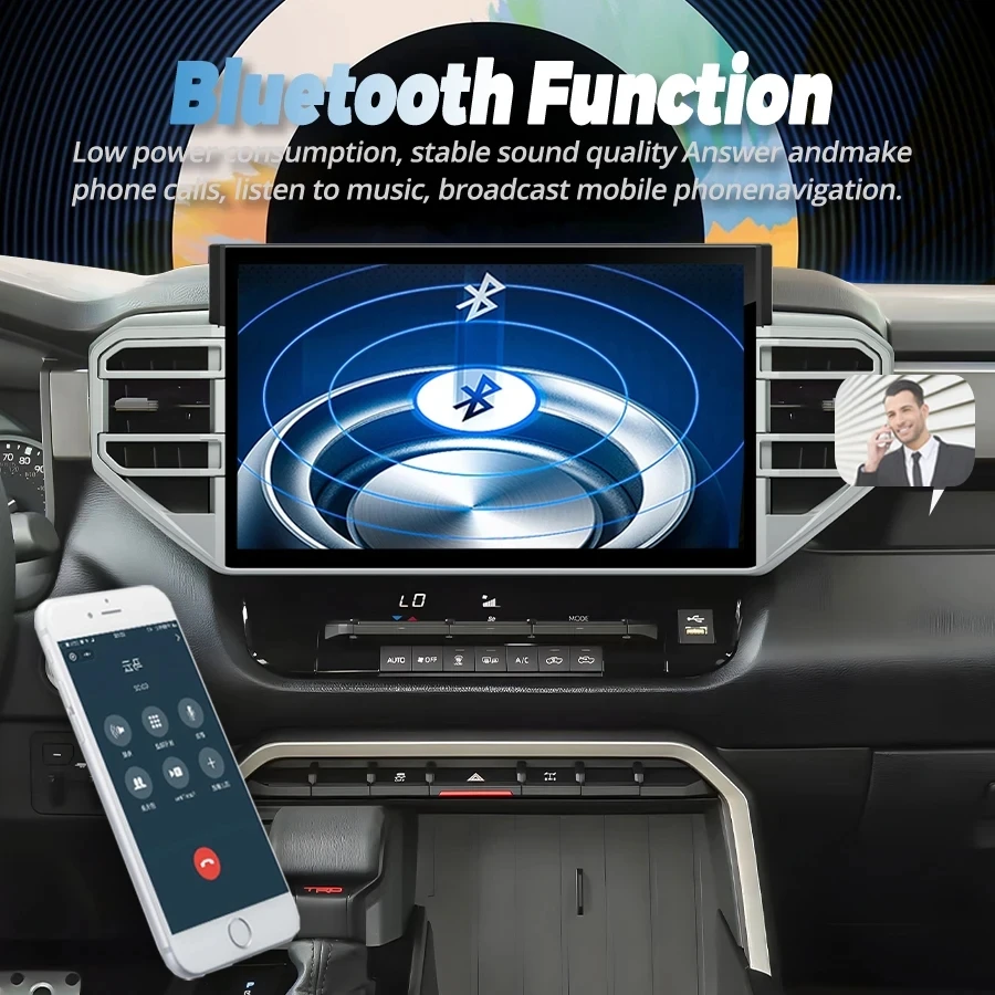 Autoradio CarPlay Android 13 da 13.3 Pollici per Toyota Tundra Sequoia 2020-2024, Lettore Multimediale GPS con Schermo Touch e Unità di Controllo - Image 6